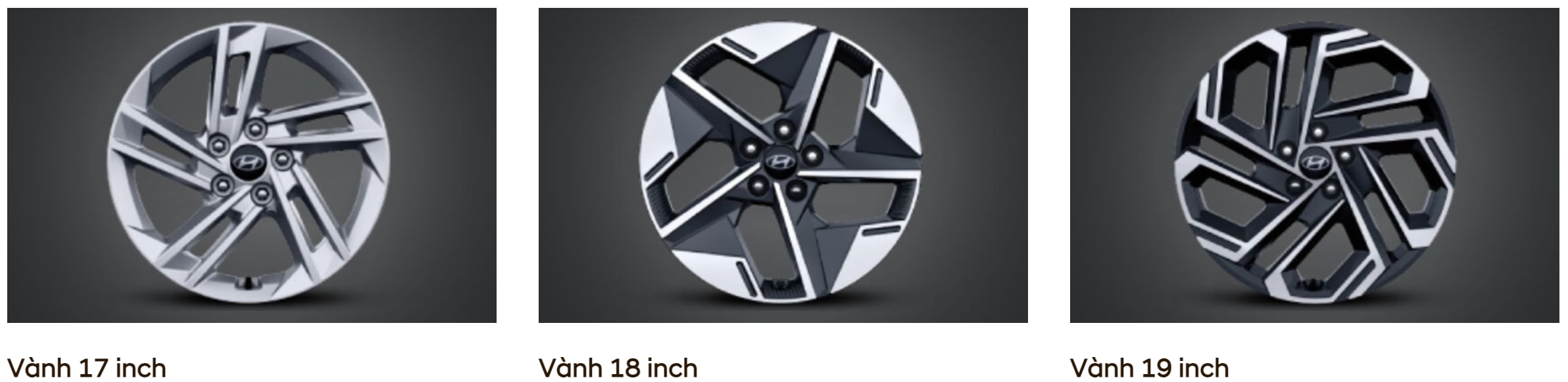 Bánh xe hợp kim 17-19 inch giao diện mới Hyundai Tucson